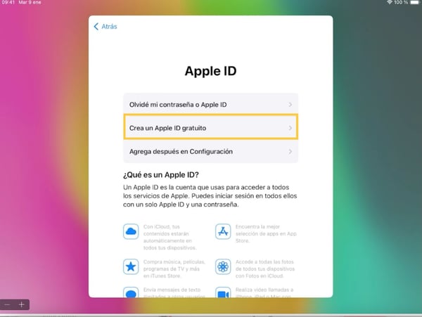 18- Crea un apple id gratiuito