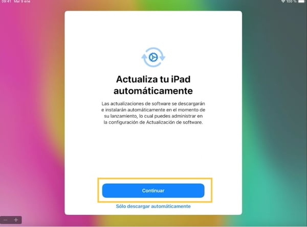 25- Actualizá tu ipad auto