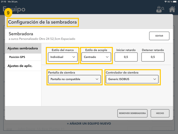 ajustes sembradora