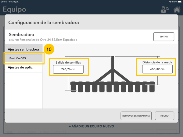 posicion gps sembradora